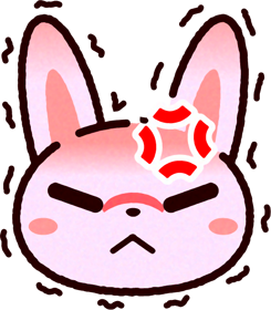 かわいいウサギの顔のイラスト/怒る2
