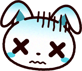 かわいいウサギの顔のイラスト/もうムリ