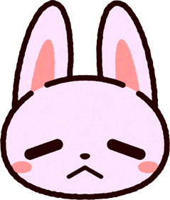かわいいウサギの顔のイラスト/困る