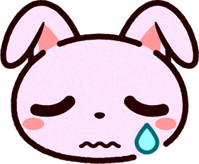 かわいいウサギの顔のイラスト/悲しい
