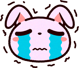 かわいいウサギの顔のイラスト/泣く