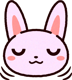 かわいいウサギの顔のイラスト/うなずく