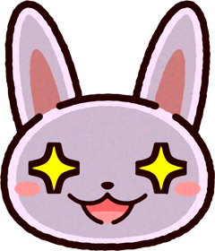 かわいいウサギの顔のイラスト/目を輝かす