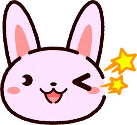 かわいいウサギの顔のイラスト/ウィンク
