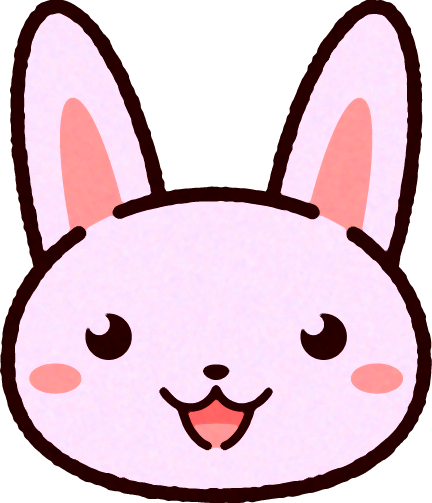 かわいいウサギの顔のイラスト/口を開く