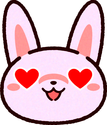 かわいいウサギの顔のイラスト/目がハート