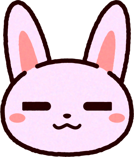 かわいいウサギの顔のイラスト/目を閉じる