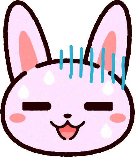 かわいいウサギの顔のイラスト/血の気が引く