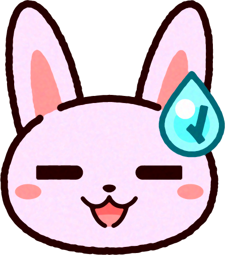 かわいいウサギの顔のイラスト/汗