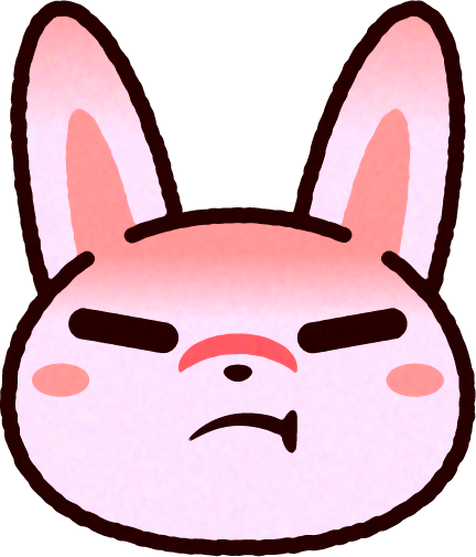 かわいいウサギの顔のイラスト/怒る