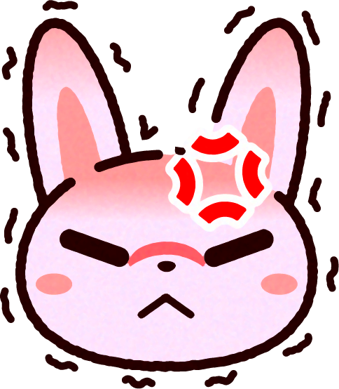 かわいいウサギの顔のイラスト/怒る2