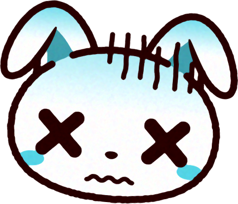 かわいいウサギの顔のイラスト/もうムリ