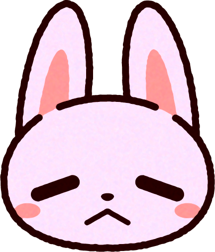 かわいいウサギの顔のイラスト/困る
