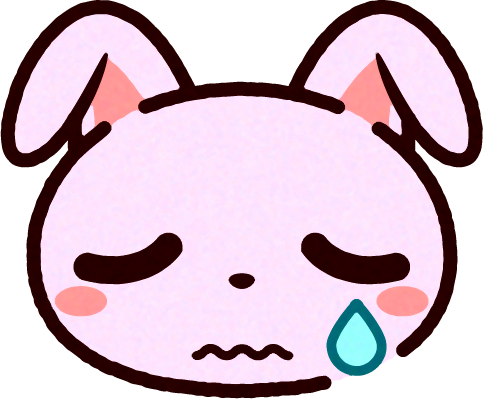 かわいいウサギの顔のイラスト/悲しい