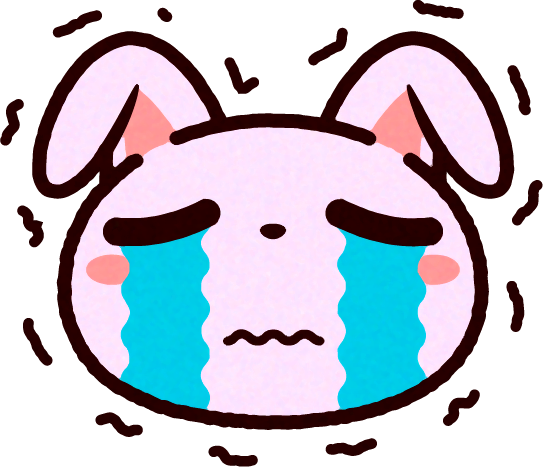 かわいいウサギの顔のイラスト/泣く