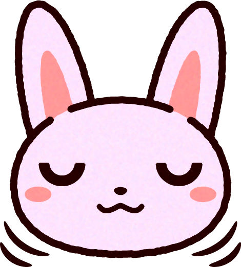 かわいいウサギの顔のイラスト/うなずく