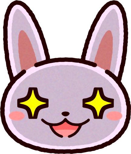 かわいいウサギの顔のイラスト/目を輝かす