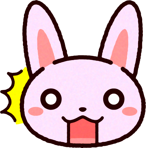 かわいいウサギの顔のイラスト/驚く