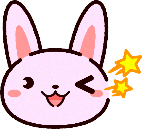 かわいいウサギの顔のイラスト/ウィンク