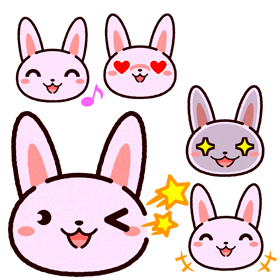 かわいいウサギの顔イラスト