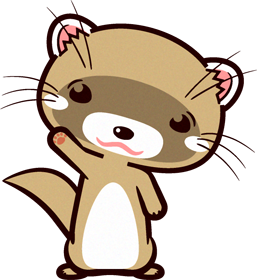 手を振るフェレットのイラスト