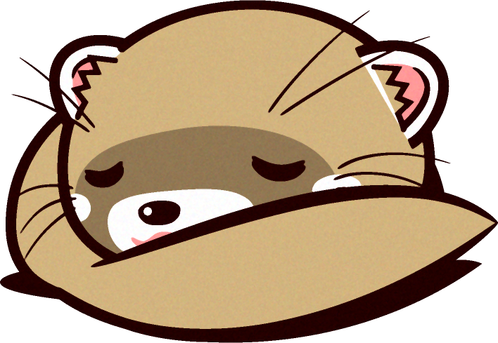 眠るフェレットのイラスト