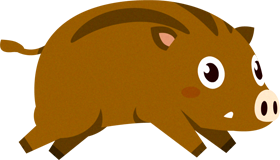 ポッチャリした猪イラスト