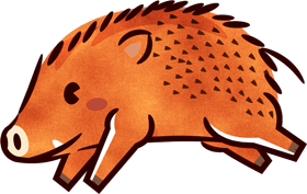 駆ける猪イラスト