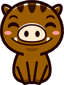 ポップな猪イラスト/座る