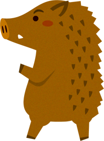 歩く猪イラスト