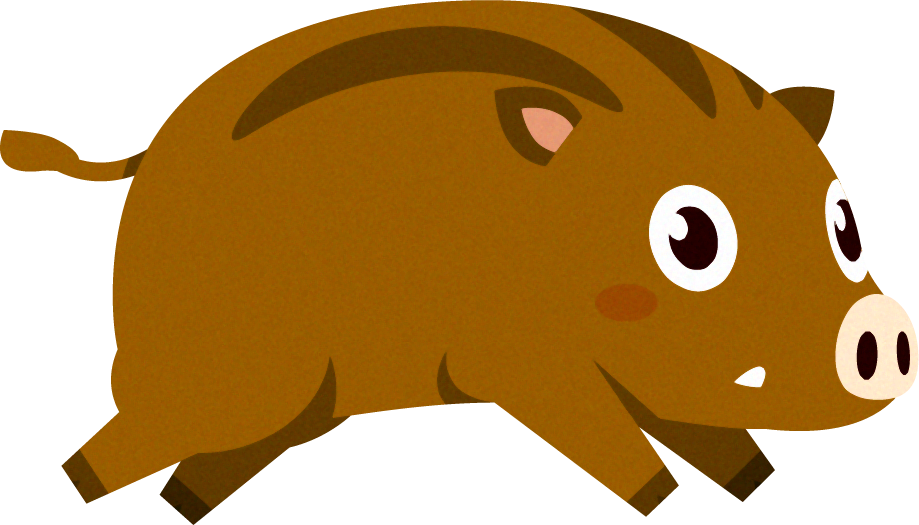 ポッチャリした猪イラスト