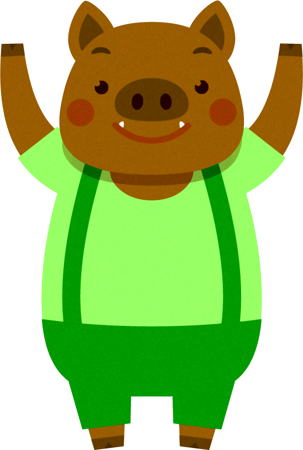 猪イラスト/万歳