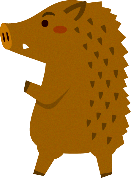 歩く猪イラスト