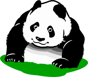 パンダのイラスト/じっと見ている2