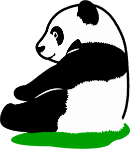 パンダのイラスト/子供_座る