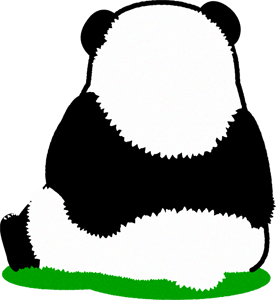 パンダのイラスト/子供_後ろ姿