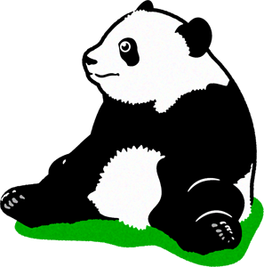パンダのイラスト/子供_座る2