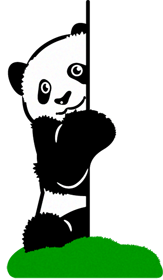 パンダのイラスト/子供_ちらり