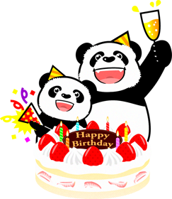 パンダのイラスト/ハッピーバースデー