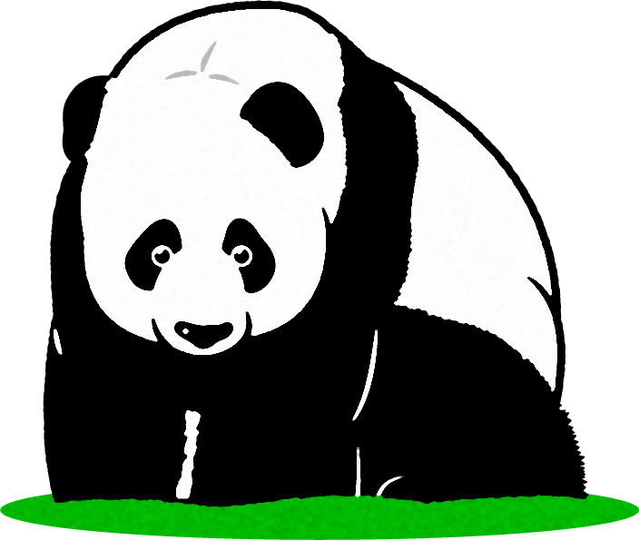 パンダのイラスト/じっと見ている