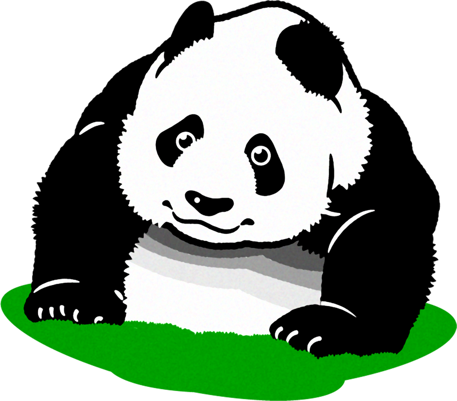 パンダのイラスト/じっと見ている2