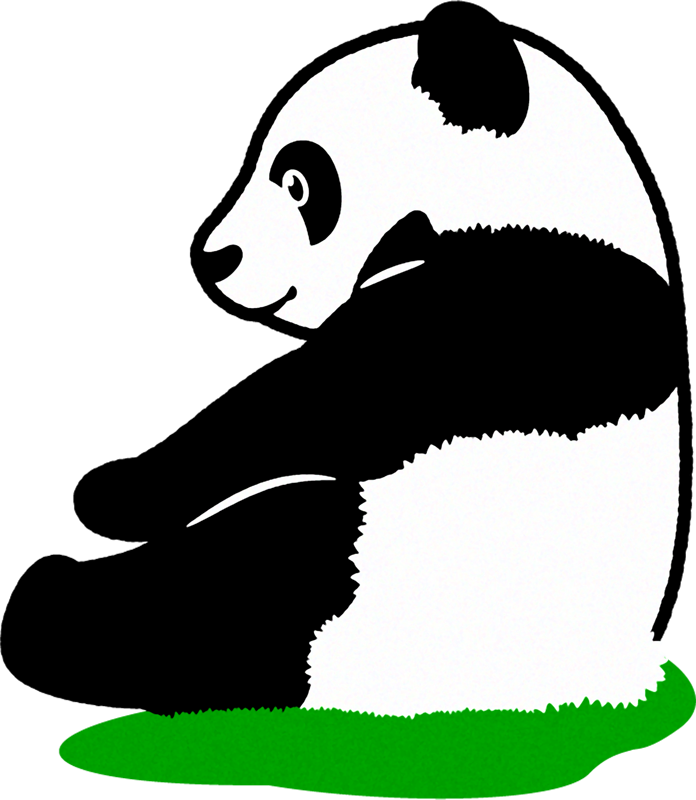 パンダのイラスト/子供_座る