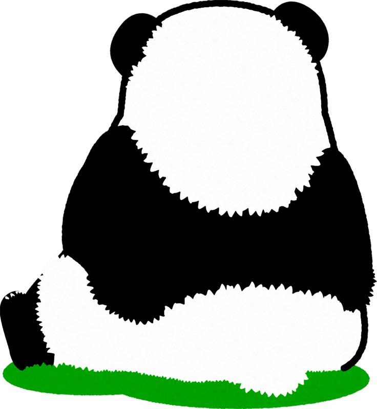 パンダのイラスト/子供_後ろ姿