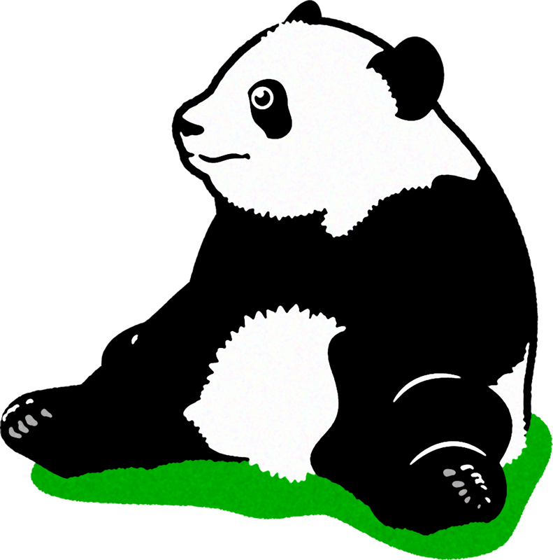 パンダのイラスト/子供_座る2