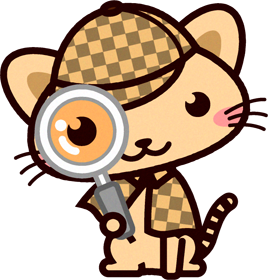 猫イラスト/探偵の服を着る