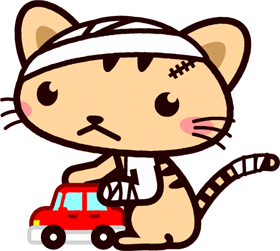 猫イラスト/交通事故にあった