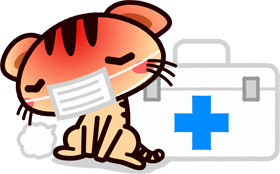 猫イラスト/風邪を引いてつらそう