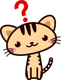 猫イラスト/ハテナマークを浮かべる