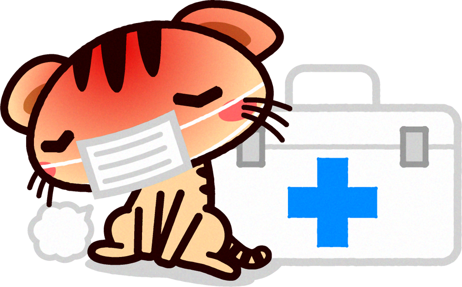 猫イラスト/風邪を引いてつらそう