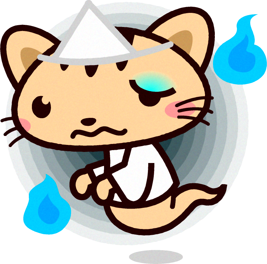 猫イラスト/幽霊になって化けて出た
